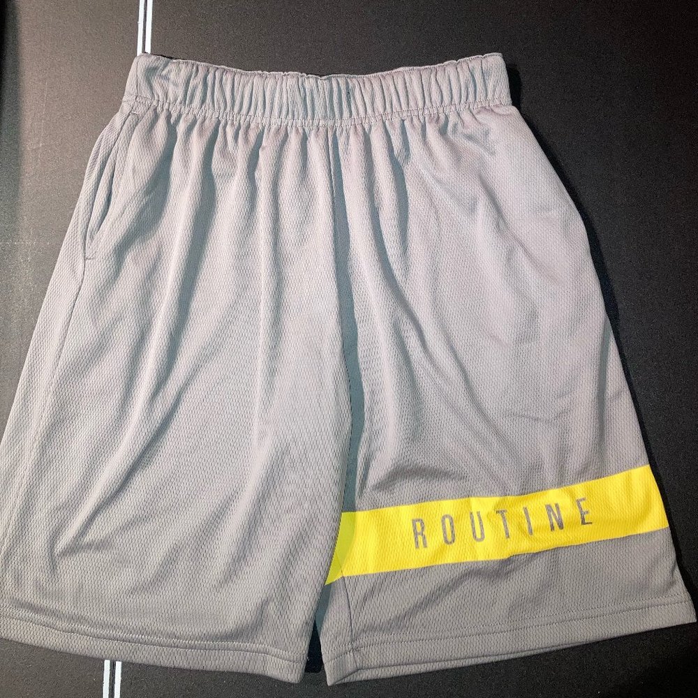 Gray 9 inch Routine Baseball Athletic Shorts - Medium